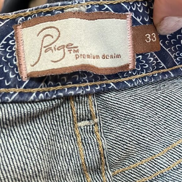 PAIGE LAUREL CANYON CROP FLORAL EMBROIDERY MIDNIGHT ROCKER CREASE WC032 33x23 - Picture 12 of 14